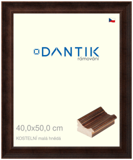 DANTIK rám na obraz 40x50 | KOSTELNÍ malá hnědá (Plexi Čiré)