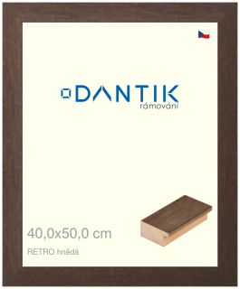 DANTIK rám na obraz 40x50 | RETRO hnědá (Plexi Čiré)