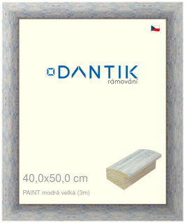 DANTIK rám na obraz 40x50 | PAINT modrá velká (Plexi Čiré)