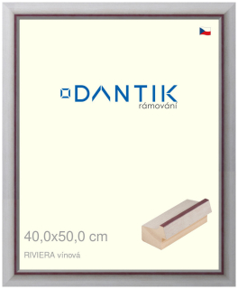 DANTIK rám na obraz 40x50 | RIVIERA vínová (Plexi Čiré)