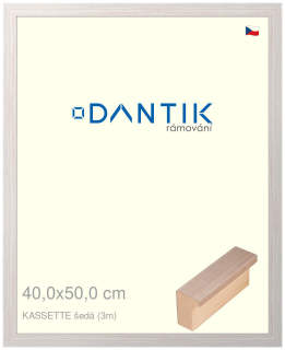 DANTIK rám na obraz 40x50 | KASSETTE šedá (Plexi Čiré)