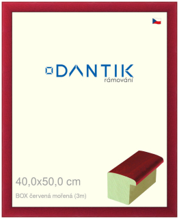 DANTIK rám na obraz 40x50 | BOX červená mořená (Plexi Čiré)