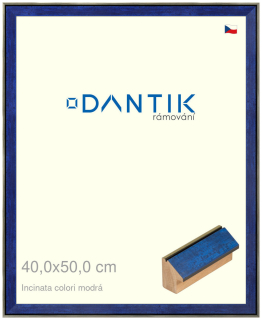 DANTIK rám na obraz 40x50 | INCLINATA colori modrá (Plexi Čiré)