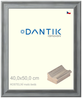DANTIK rám na obraz 40x50 | KOSTELNÍ malá šedá (Plexi Čiré)