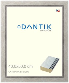 DANTIK rám na obraz 40x50 | CARRARA Bílá (Plexi Čiré)