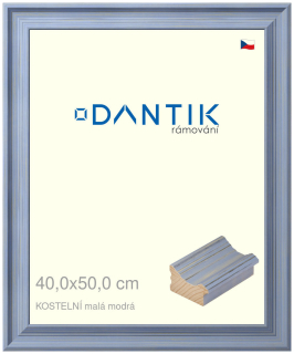 DANTIK rám na obraz 40x50 | KOSTELNÍ malá modrá (Plexi Čiré)