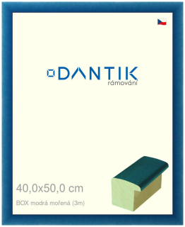 DANTIK rám na obraz 40x50 | BOX modrá mořená (Plexi Čiré)