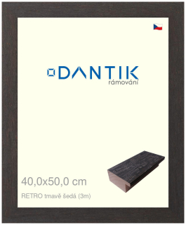 DANTIK rám na obraz 40x50 | RETRO tmavě šedá (Plexi Čiré)