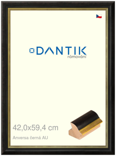 DANTIK rám na obraz 42x59,4 | ANIVERSA černá AU (Plexi Čiré)