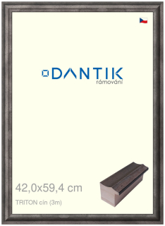 DANTIK rám na obraz 42x59,4 | TRITON cín (Plexi Čiré)