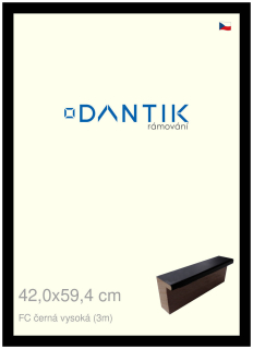 DANTIK rám na obraz 42x59,4 | FC černá vysoká (Plexi Čiré)