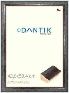DANTIK rám na obraz 42x59,4 | NEVIS modrá (Plexi Čiré)