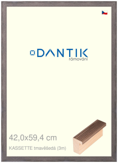 DANTIK rám na obraz 42x59,4 | KASSETTE tmavěšedá (Plexi Čiré)