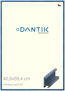 DANTIK rám na obraz 42x59,4 | ALU Dýha barevná modrá královská (Plexi Čiré)
