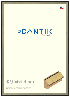 DANTIK rám na obraz 42x59,4 | INCLINATA colori béžová (Plexi Čiré)