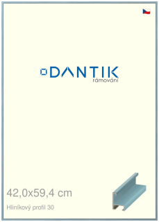 DANTIK rám na obraz 42x59,4 | ALU Dýha barevná modrá pastel (Plexi Čiré)