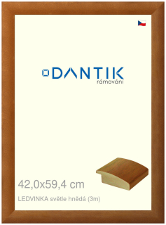DANTIK rám na obraz 42x59,4 | LEDVINKA světle hnědá (Plexi Čiré)