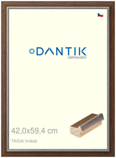 DANTIK rám na obraz 42x59,4 | TAIGA hnědá (Plexi Čiré)