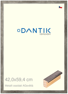 DANTIK rám na obraz 42x59,4 | Metalli oidati AGsvětlá (Plexi Čiré)