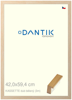 DANTIK rám na obraz 42x59,4 | KASSETTE dub bělený (Plexi Čiré)
