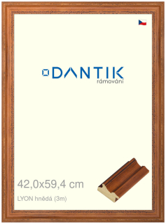 DANTIK rám na obraz 42x59,4 | LYON hnědá (Plexi Čiré)