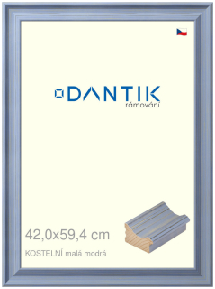 DANTIK rám na obraz 42x59,4 | KOSTELNÍ malá modrá (Plexi Čiré)