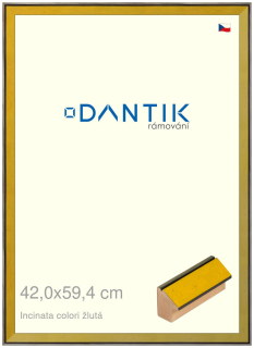 DANTIK rám na obraz 42x59,4 | INCLINATA colori žlutá (Plexi Čiré)