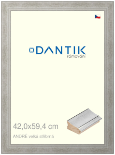 DANTIK rám na obraz 42x59,4 | ANDRÉ velká stříbrná (Plexi Čiré)