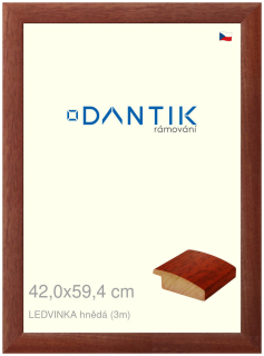 DANTIK rám na obraz 42x59,4 | LEDVINKA hnědá (Plexi Čiré)