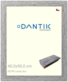 DANTIK rám na obraz 40x50 | RETRO šedá (Sklo Čiré)
