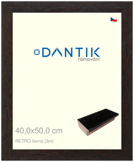DANTIK rám na obraz 40x50 | RETRO černá (Sklo Čiré)