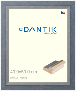 DANTIK rám na obraz 40x50 | AMALFI modrá (Sklo Čiré)