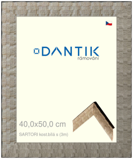 DANTIK rám na obraz 40x50 | SARTORI kost.bílá s (Sklo Čiré)