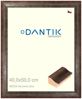 DANTIK rám na obraz 40x50 | NEVIS červená (Sklo Čiré)