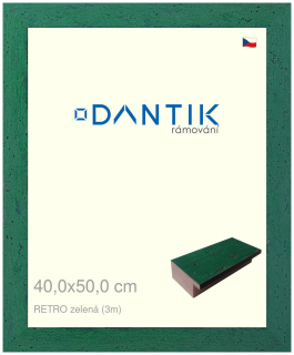 DANTIK rám na obraz 40x50 | RETRO zelená (Sklo Čiré)