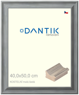 DANTIK rám na obraz 40x50 | KOSTELNÍ malá šedá (Sklo Čiré)