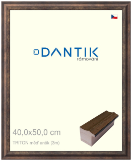 DANTIK rám na obraz 40x50 | TRITON měď antik (Sklo Čiré)