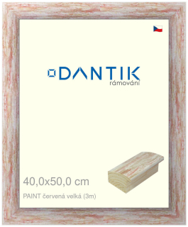 DANTIK rám na obraz 40x50 | PAINT červená velká (Sklo Čiré)