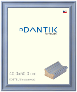 DANTIK rám na obraz 40x50 | KOSTELNÍ malá modrá (Sklo Čiré)