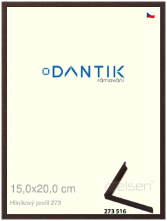 DANTIK rám na obraz 15x20 | ALU Dýha wenge tmavá (Sklo Čiré)