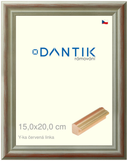 DANTIK rám na obraz 15x20 | Y-ka červená linka (Sklo Čiré)