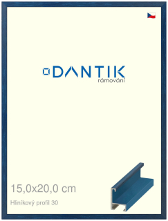 DANTIK rám na obraz 15x20 | ALU Dýha barevná modrá královská (Sklo Čiré)