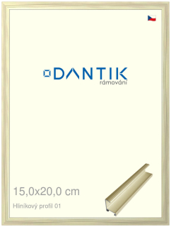 DANTIK rám na obraz 15x20 | ALU zlatá lesklá alternativa (Sklo Čiré)
