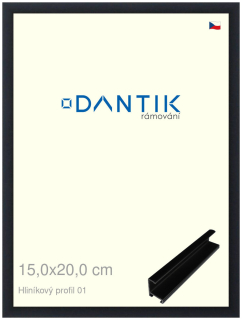 DANTIK rám na obraz 15x20 | ALU Černá matná (Sklo Čiré)