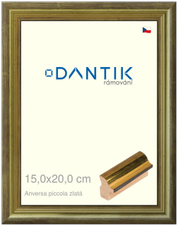 DANTIK rám na obraz 15x20 | ANIVERSA piccola zlatá (Sklo Čiré)