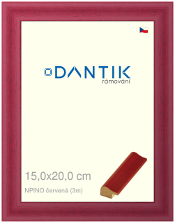 DANTIK rám na obraz 15x20 | NPINO červená (Sklo Čiré)