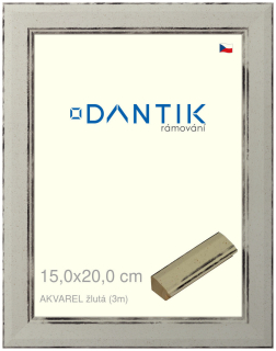 DANTIK rám na obraz 15x20 | AKVAREL žlutá (Sklo Čiré)