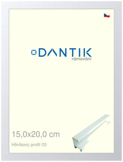 DANTIK rám na obraz 15x20 | ALU Bílá matná (Sklo Čiré)