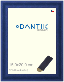 DANTIK rám na obraz 15x20 | NPINO modrá (Sklo Čiré)