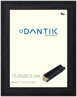 DANTIK rám na obraz 15x20 | BEAUTY černá (Sklo Čiré)